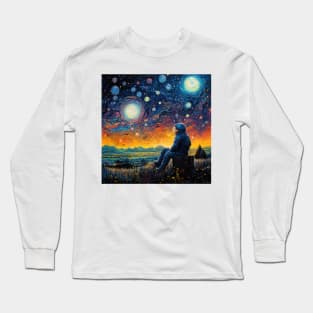 Starry Night Fantasy Long Sleeve T-Shirt